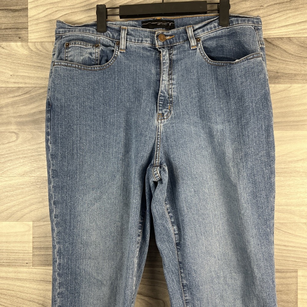 Venezia Womens Mom Jeans Light Wash Blue Plus Sz 18 Relaxed High Rise Straight - Picture 3 of 10